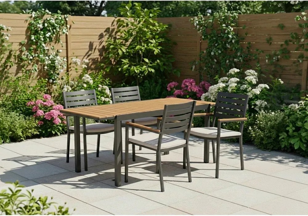 Sedia da esterno color antracite in metallo Henna – Bizzotto