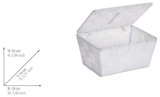 WENKO 22077100 - Cestino ADRIA 19x14 cm bianco
