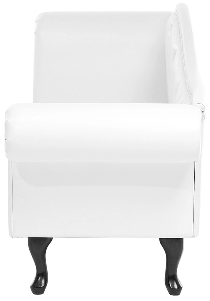 Chaise longue vintage sinistra in pelle sintetica bianca LATTES Beliani