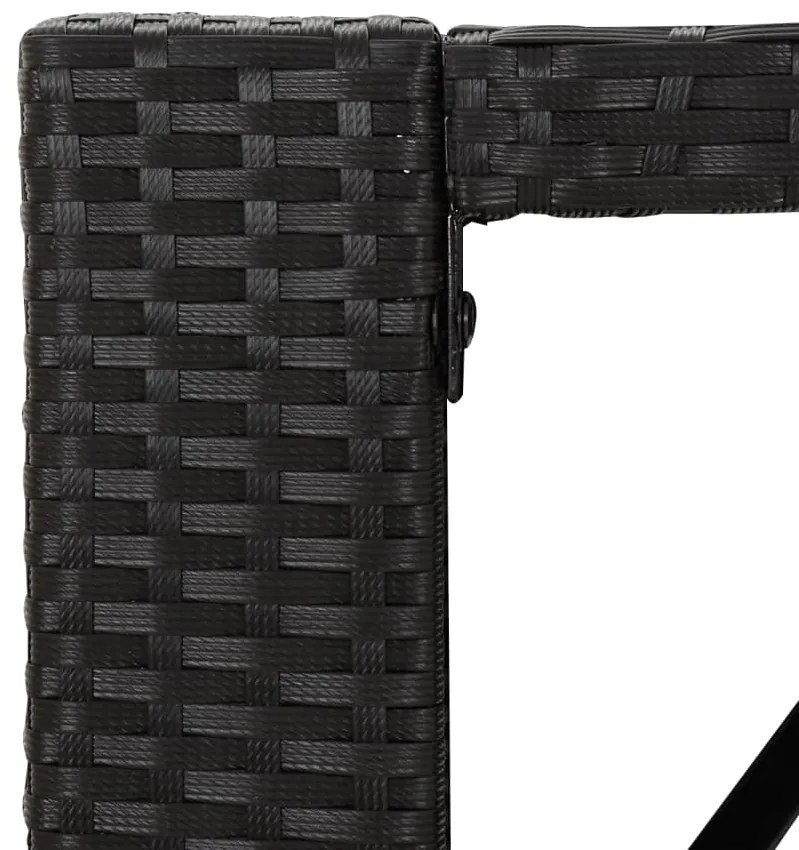 Tavolo bar con piano in vetro nero 105x80x110 cm polyrattan