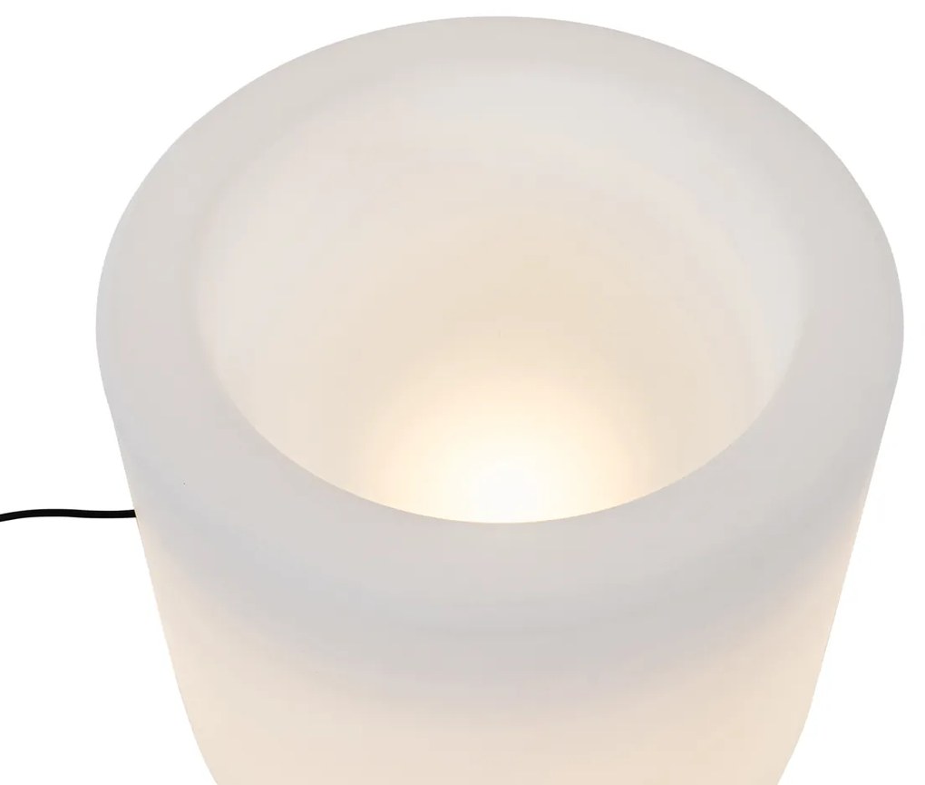Lampada da terra da esterno vaso di fiori bianco IP44 - Flowerpot