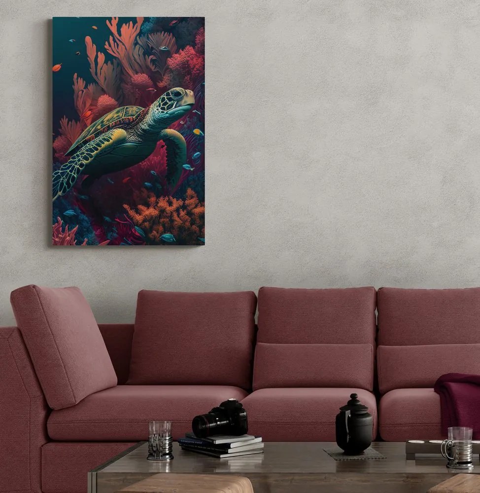 Quadro su tela – Tartaruga surrealista