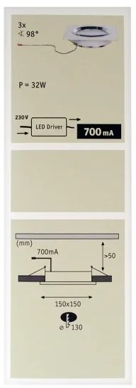 Paulmann 92695 - Set 3x LED 8W dimmerabile incasso DICE 230V