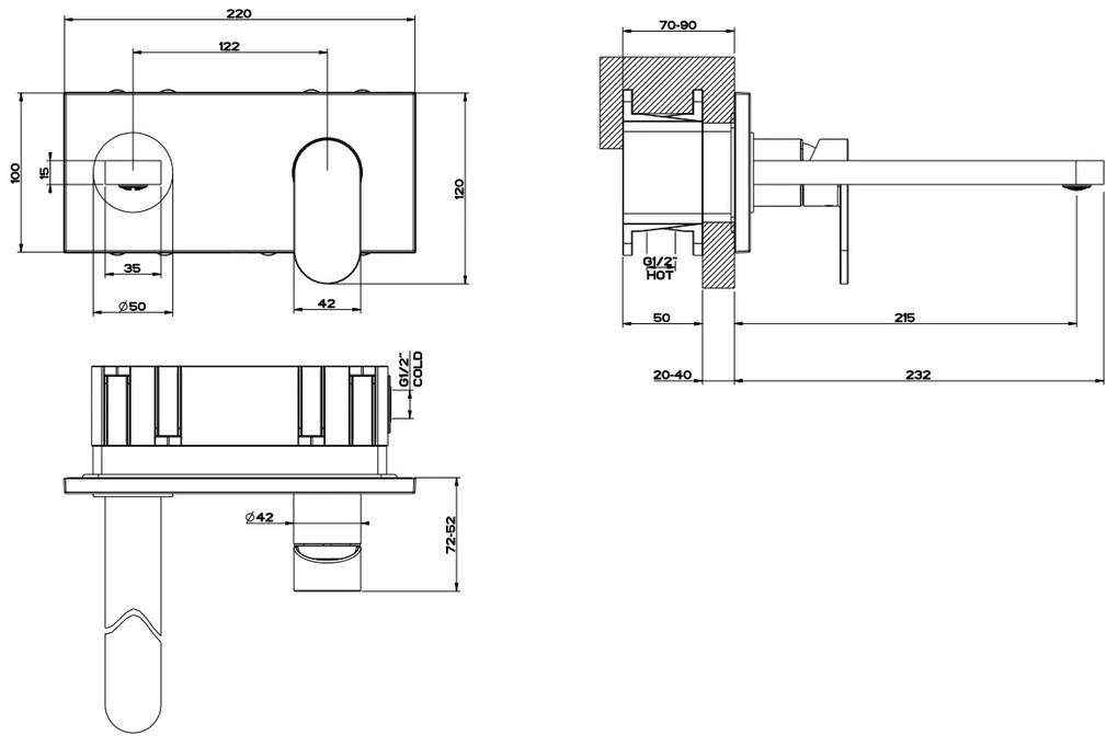 Parti Esterne Per Miscelatore Monocomando senza parte Incasso Con Bocca Cromo Via Bagutta 44913 Emporio Gessi