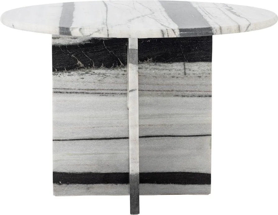 Tavolino da salotto rotondo bianco e nero in marmo ø 61 cm Rosito – Bloomingville