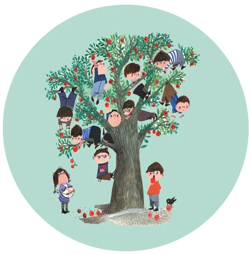 KEK Amsterdam Carta da parati panoramica Apple Tree Circle - Multicolor - Durchmesser 1,9m