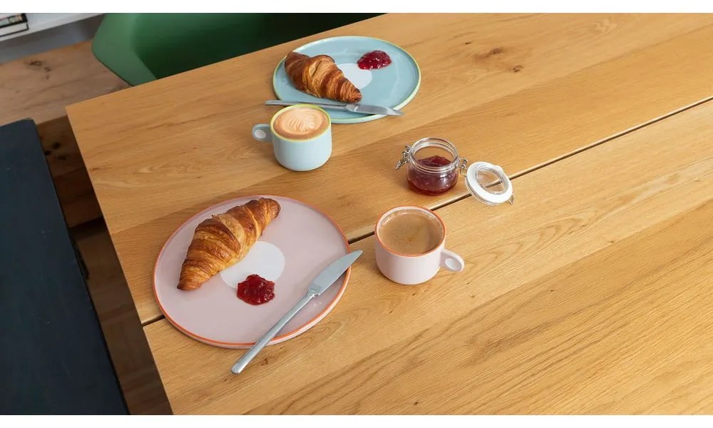 Set di tazze e piatti in gres rosa, 250 ml Greta - Remember