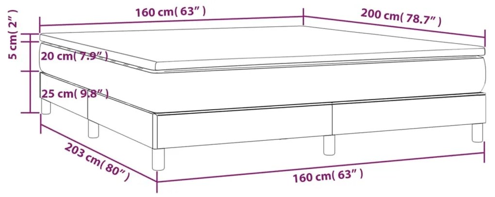 Giroletto a Molle con Materasso Tortora 160x200 cm in Tessuto