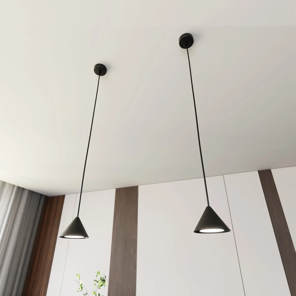 Sospensione Minimal Elit 1 Luce In Acciaio Nero