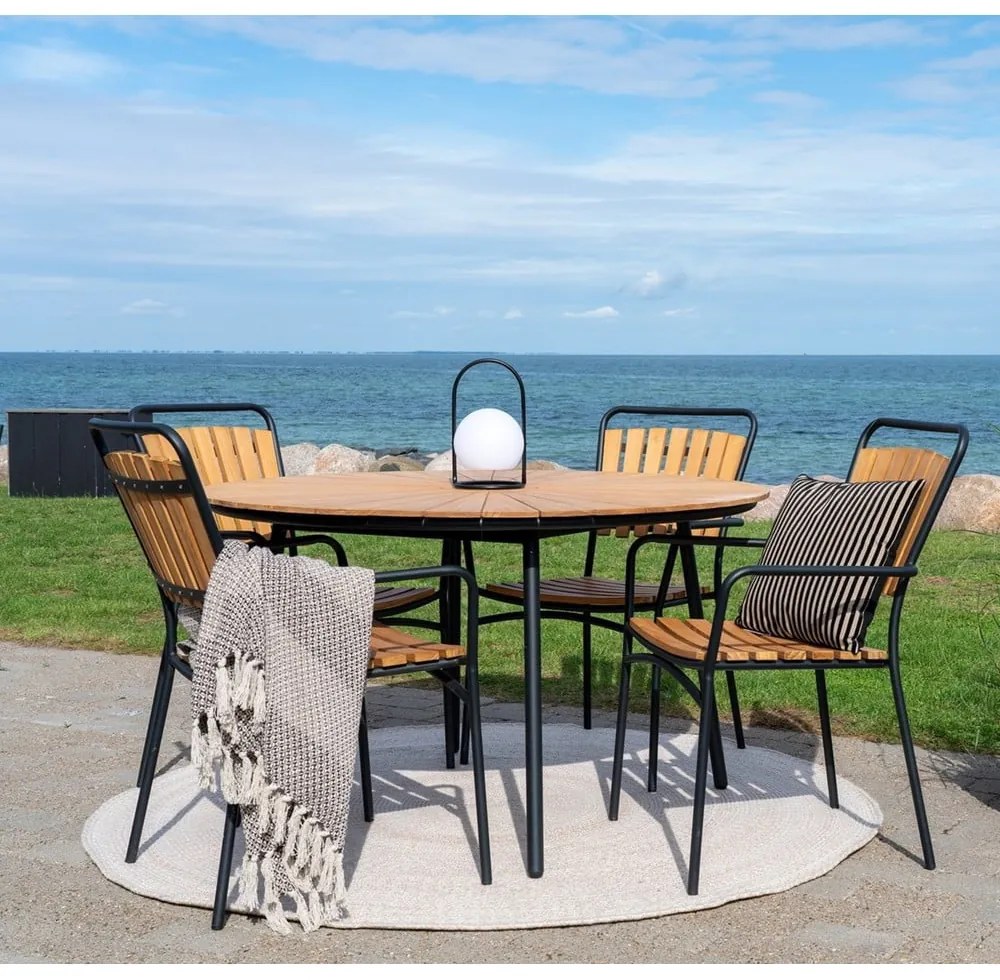 Tavolo da pranzo da giardino rotondo in teak massiccio ø 130 cm Cleveland – House Nordic