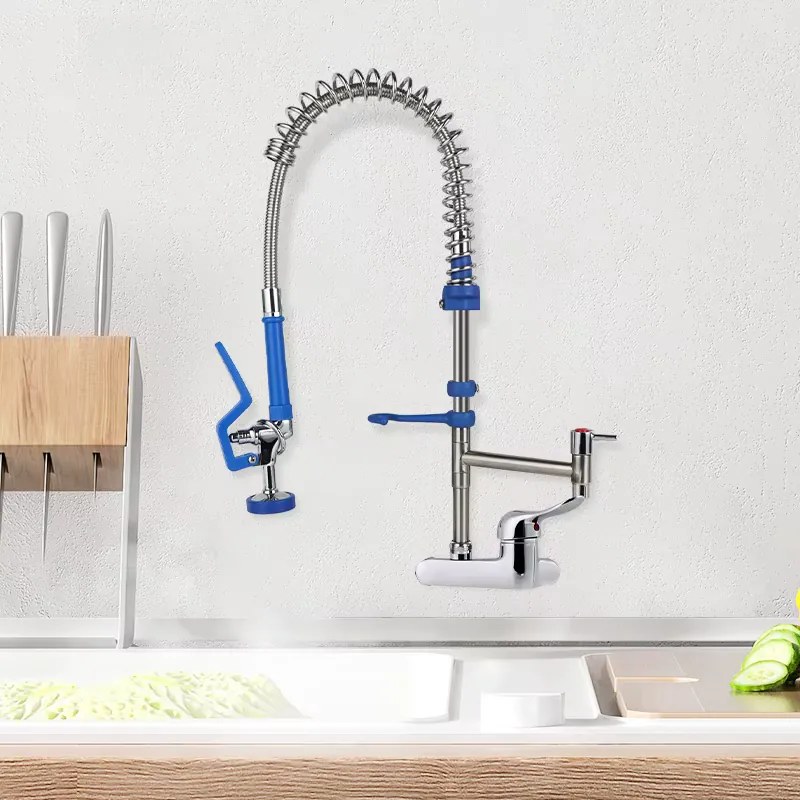 Rubinetto da cucina a parete ELITE EDITION PRO1815, cromato lucido con doccetta estraibile