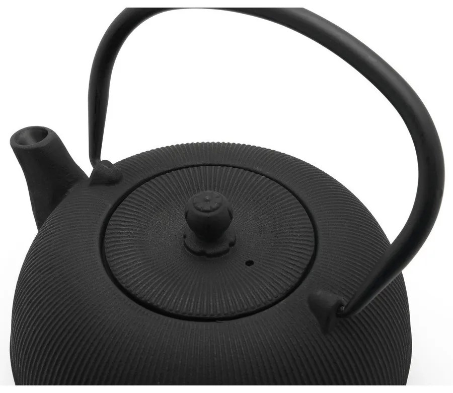 Set da tè in porcellana nera e lega Sichuan - Bredemeijer