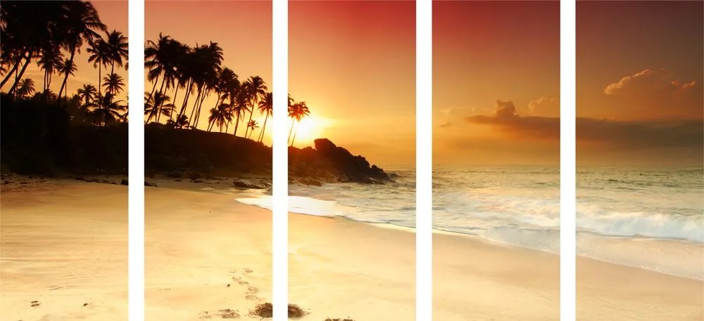Quadri 5 pezzi – Tramonto in Sri Lanka