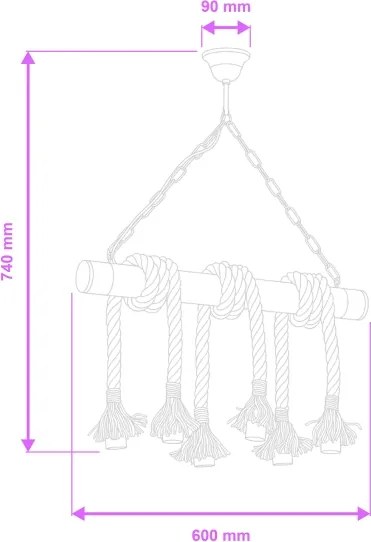 Brilagi - Lampadario a sospensione con catena KOS 6xE27/60W/230V faggio