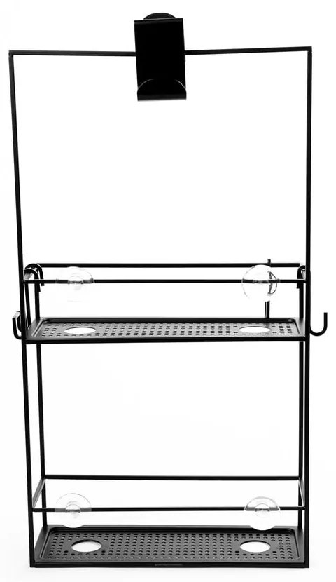 Mensola da bagno in acciaio nero sospesa Cubiko - Umbra