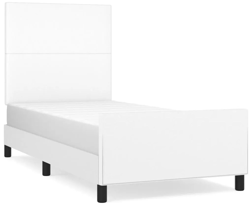 Giroletto con testiera bianco 80x200 cm in similpelle