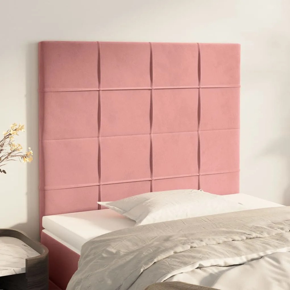 Testiere 2 Pz Rosa 100x5x78/88 Cm İn Velluto /