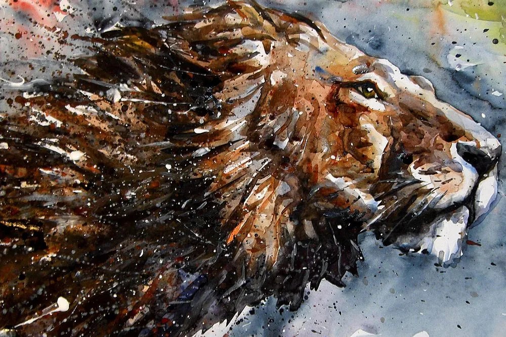 Quadro su tela – Re degli animali in acquerello