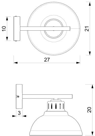 Lampadario a plafone SVEN 1xE27/15W/230V nero/oro