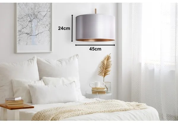 Duolla - Lampadario a sospensione con filo CANNES 1xE27/15W/230V diametro 45 cm argento/rame