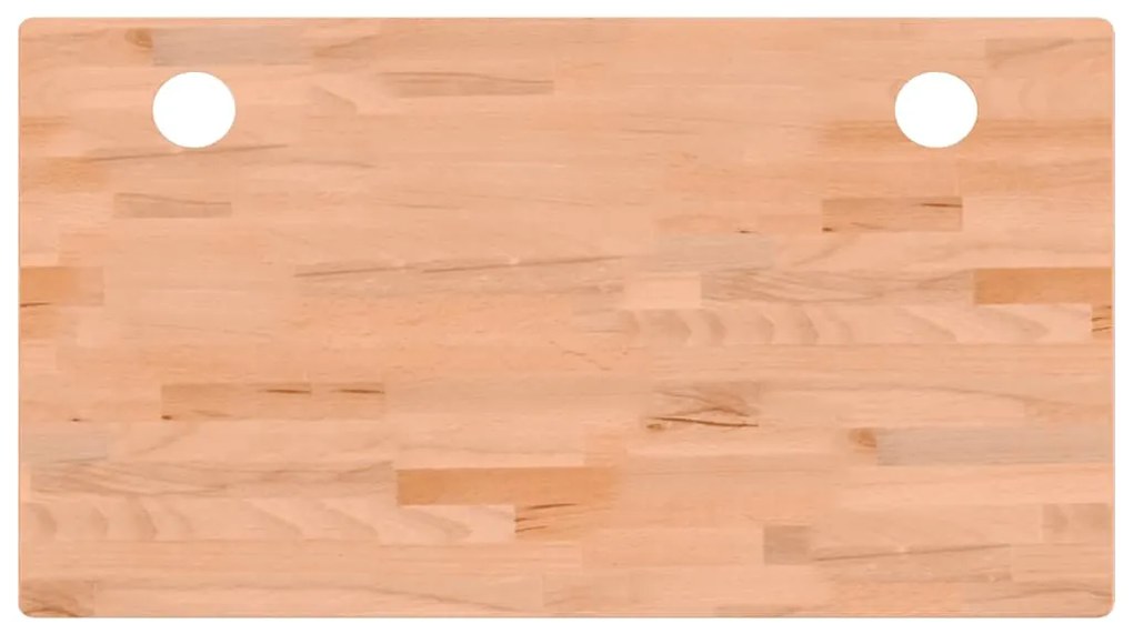 Piano scrivania 100x60x4 cm in legno massello di faggio