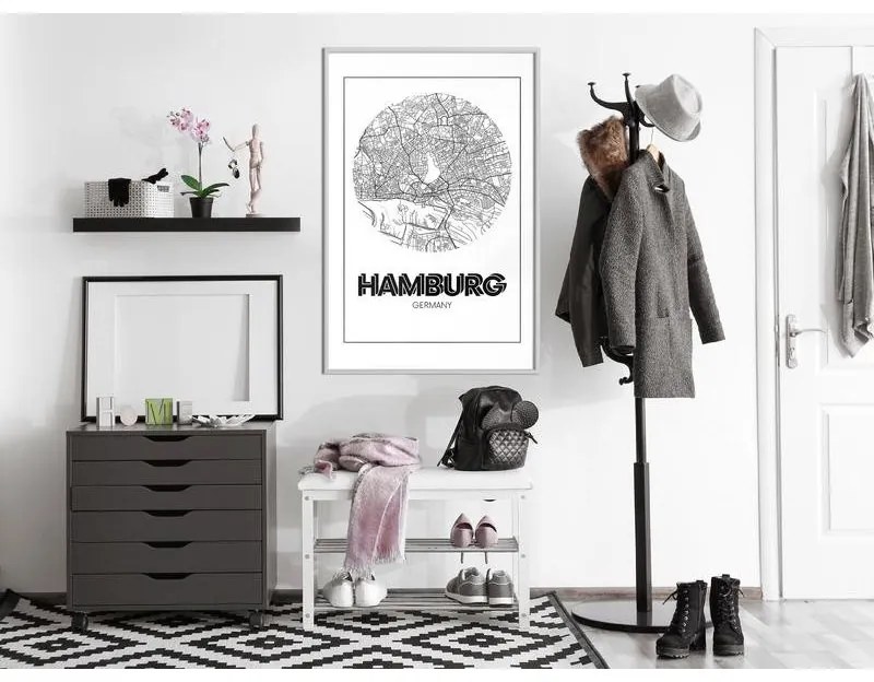 Poster City Map: Hamburg (Round)