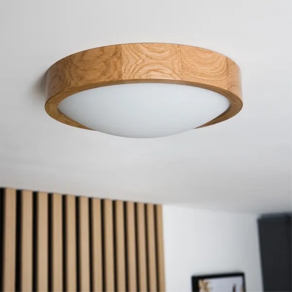 Brilagi-LED RGBW dimmerabile plafoniera CARVALHO SLIM 1xE27/9W/230V Wi-Fi rovere Ø 27 cm