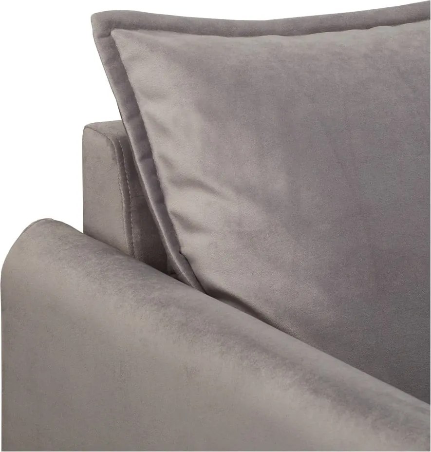 Divano grigio con rivestimento in velluto 138 cm Juli – Ropez