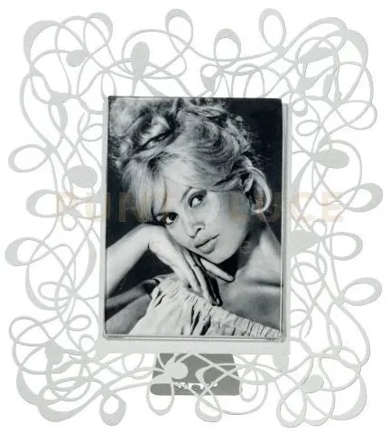 Portafoto di design scarabocchio piccolo bianco marmo