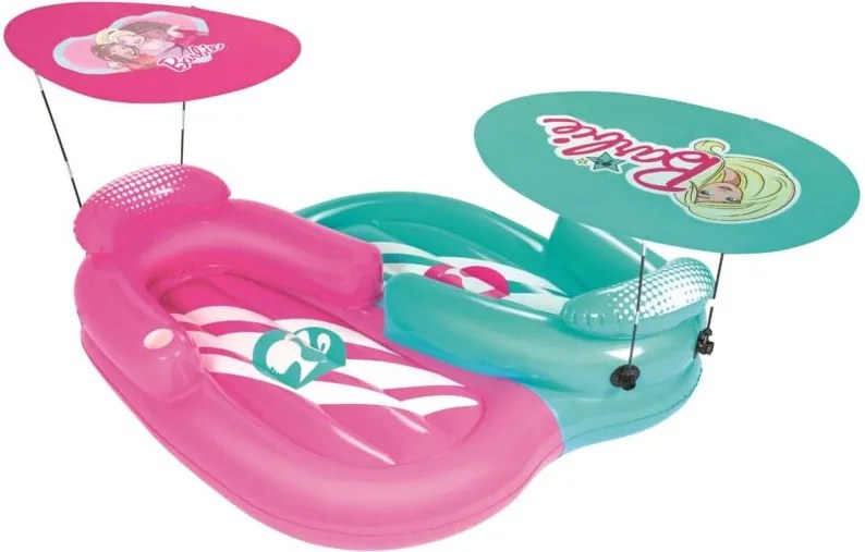 Materassino Gonfiabile Doble Bestway Barbie Parasol 178x170 cm Set Due Materassini