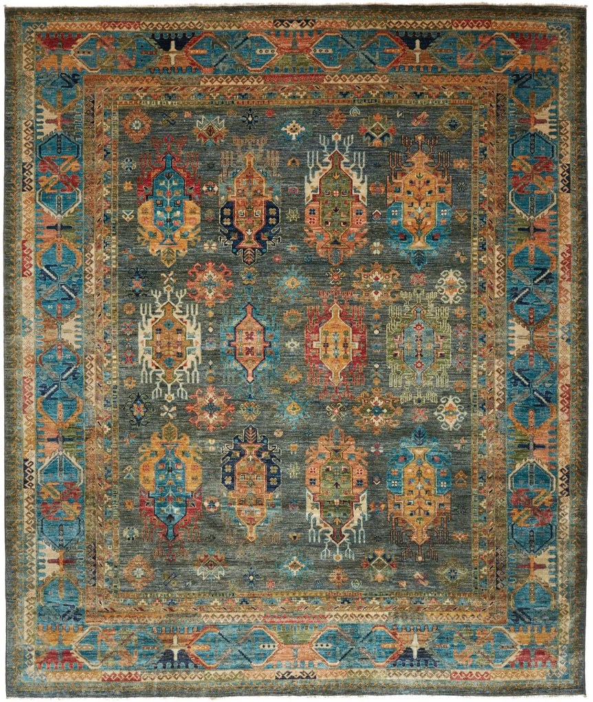 Samarkand Tappeto orientale 250 x 290 Verde (Pakistan) Annodato A Mano