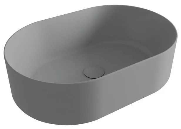 Lavabo da appoggio OLYMPIA CERAMICA ovale in ceramica L 60 x H 16 x P 40 cm grigio