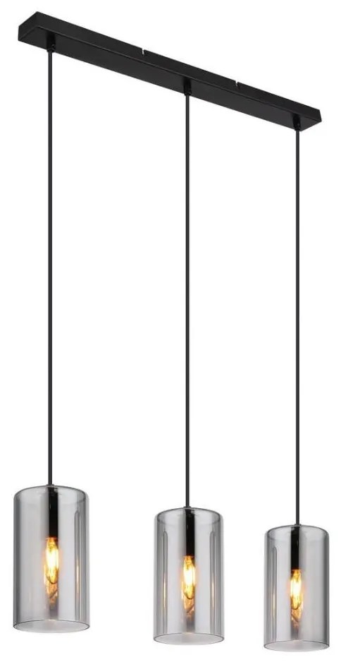 Globo 21002-3H - Lampadario a sospensione con filo OLLY 3xE14/25W/230V nero