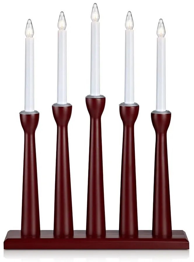Markslöjd 704176 - Candelabro di Natale MASESKÄR 5xE10/3W/230V rosso