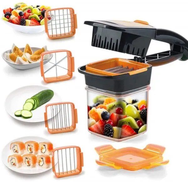 Trade Shop - Nicer Dicer Quick Affetta Verdure 7 Pezzi Multifunzione Cucina Verdura Frutta