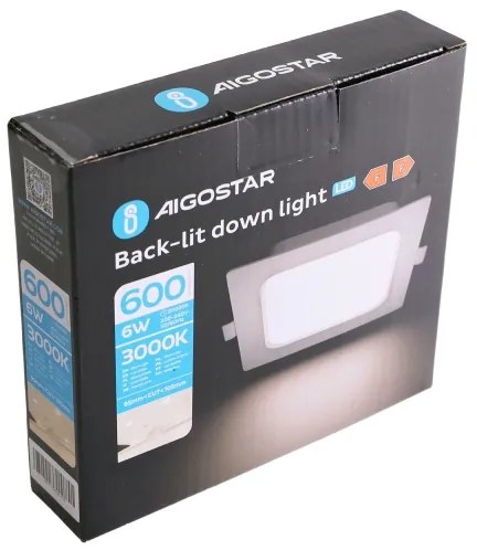 Aigostar - Lampada da incasso LED/6W/230V 3000K 12x12 cm bianca