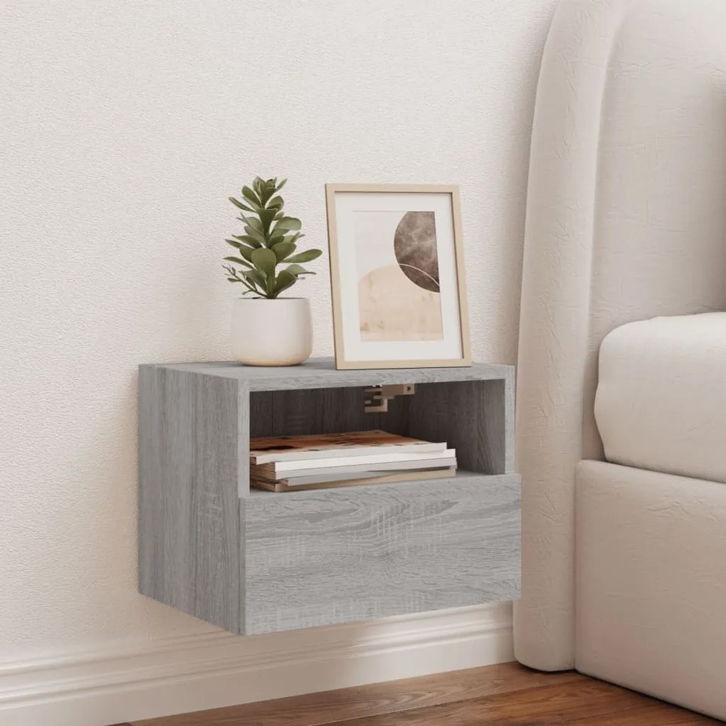 Mobile tv parete grigio sonoma 40x30x30 cm in legno multistrato