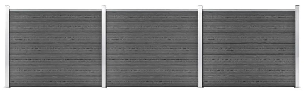 Set Pannelli Di Recinzione İn Wpc 526x146 Cm Nero /
