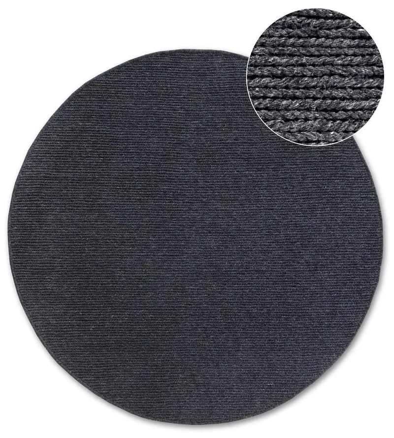 Tappeto rotondo grigio scuro in lana tessuto a mano ø 160 cm Francois - Villeroy&Boch