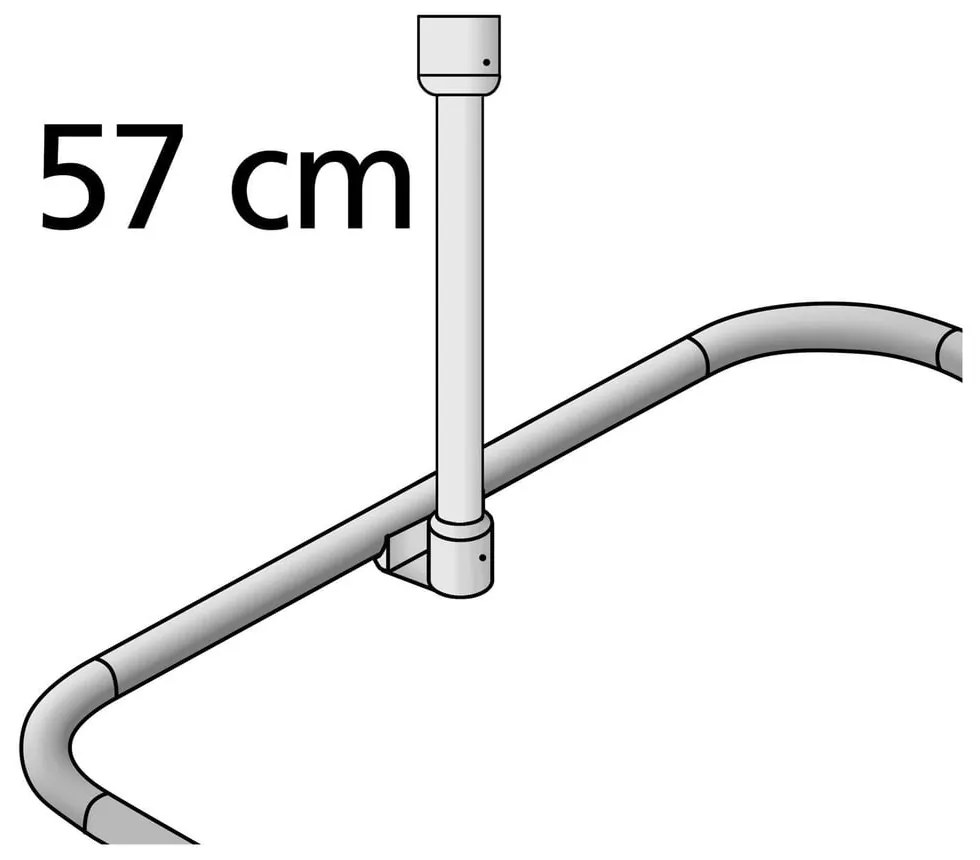 Supporto a soffitto per tenda doccia in argento 57 cm - Wenko