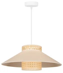 Duolla - Lampadario a sospensione con filo RIO RATTAN 1xE27/15W/230V diametro 45 cm beige/rattan