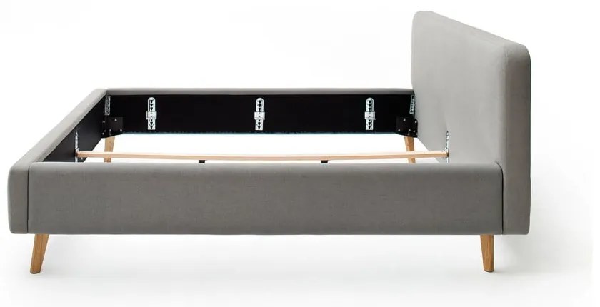 Letto matrimoniale imbottito grigio rete non inclusa 140x200 cm Mattis – Meise Möbel