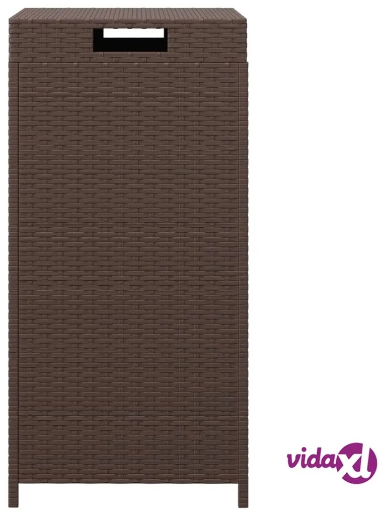 vidaXL Pattumiera Marrone 40x40x80 cm in Polyrattan