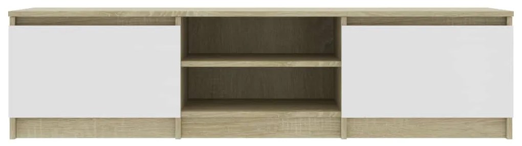 Mobile tv bianco rovere sonoma 140x40x35,5 cm legno multistrato