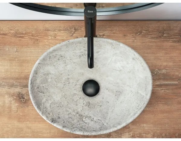 REA-U0165 - Lavabo da appoggio SOFIA 34,5x41 cm ceramica/pietra chiara