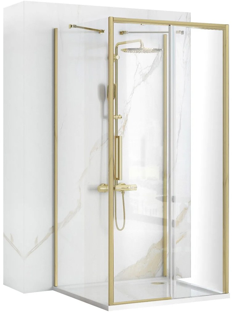 Cabina Doccia A Parete REA Rapid Slide Brush Gold