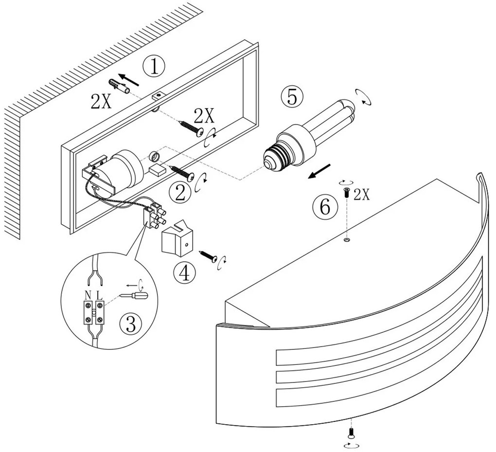 Applique Legno E27 IP54 da Esterno Antiabbagliamento - Serie SHELL