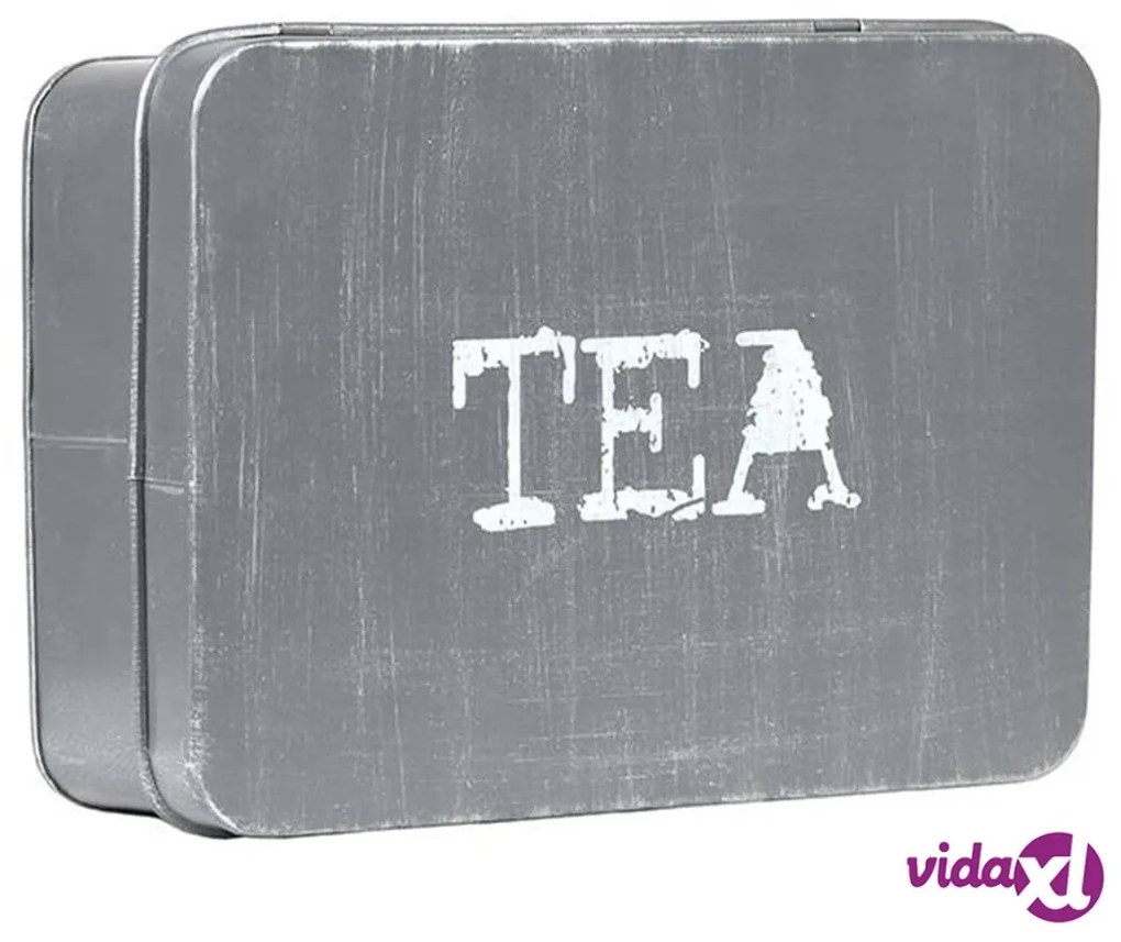 LABEL51 Scatola da Tè 27x19x8 cm Grigio Anticato