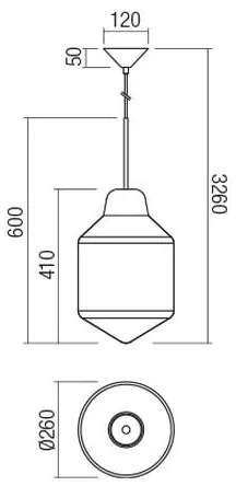 Redo 01-1772 - Lampadario a sospensione con filo AMNO 1x/E27/42W/230V diametro 26 cm beige