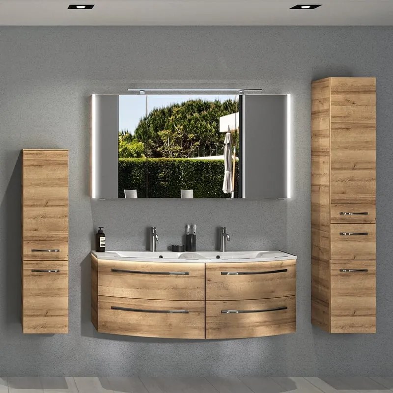 Colonna per mobile bagno image PELIPAL 1 cassetto 2 ante P 33 x L 30 x H 121 cm marrone mdf